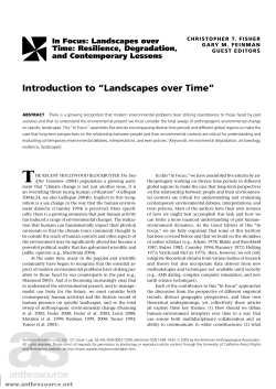 Introduction to Landscapes over Time