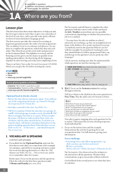 1A Where are you from?