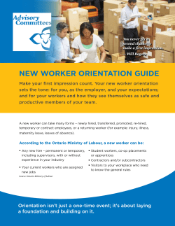 neW WORkeR ORientatiOn GUiDe