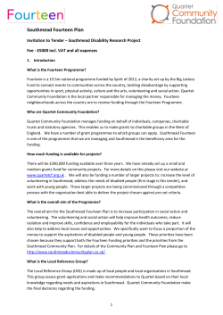 Southmead Fourteen Plan - Quartet Community Foundation