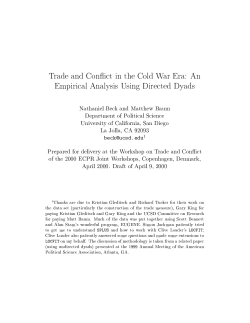 Trade and Conflict in the Cold War Era: An Empirical Analysis Using