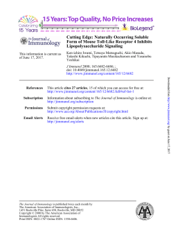 Lipopolysaccharide Signaling Form of Mouse Toll