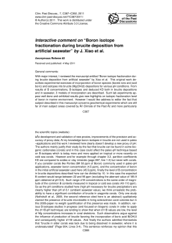 Interactive comment on &ldquo;Boron isotope fractionation during brucite