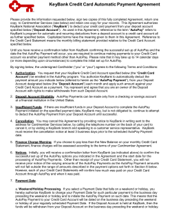 Credit Card Automatic Payment Agreement