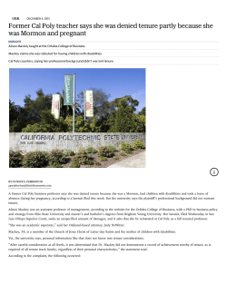 Former Cal Poly teacher says she was denied tenure partly because