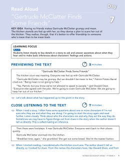 Days 7-8 Read Aloud - "Gertrude McClatter Finds Some Friends"