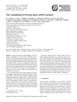 The Assimilation of Envisat data (ASSET) project