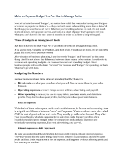 Manage Your Expense Budget