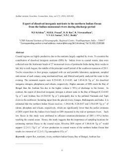 Export of dissolved inorganic nutrients to the northern Indian Ocean
