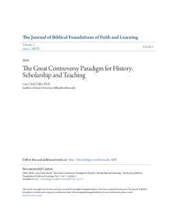 The Great Controversy Paradigm for History