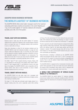 THE WORLD`S LIGHTEST 14&rdquo; BUSINESS NOTEBOOK.