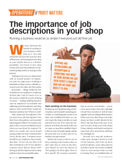 The importance of job descriptions in your shop