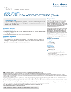 LEGG MASON All CAP VALUE BALANCED PORTFOLIOS (60/40)