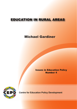 EDUCATION IN RURAL AREAS Michael Gardiner