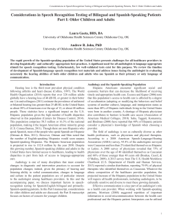 Considerations in Speech Recognition Testing of Bilingual and