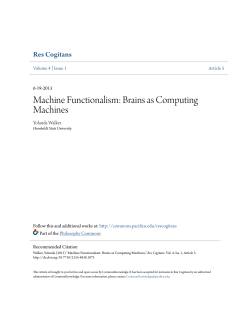 Machine Functionalism: Brains as Computing