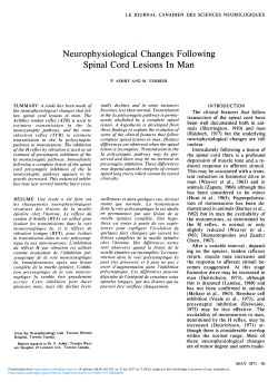 Neurophysiological Changes Following Spinal Cord Lesions In Man