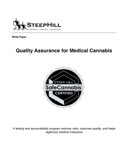 Quality Assurance for Medical Cannabis