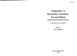 Originality in Byzantine Literature, Art and Music - UTH e