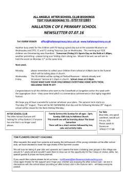 July 7.7.16 - Hallaton CE Primary School