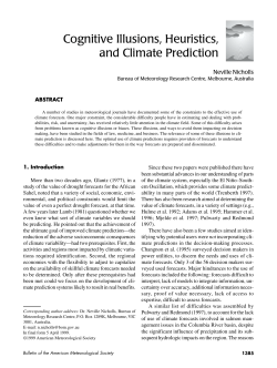 Cognitive Illusions, Heuristics, and Climate Prediction