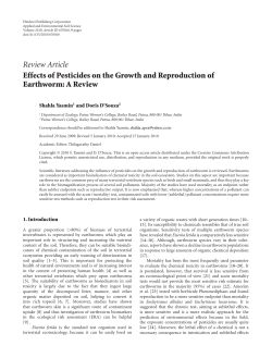 Effects of Pesticides on the Growth and Reproduction of Earthworm