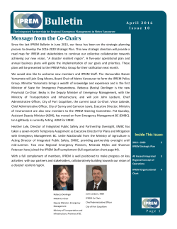 IPREM Bulletin issue 10 April 2016