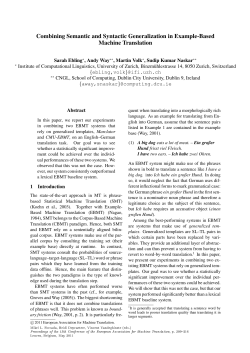 Combining semantic and syntactic generalization in example