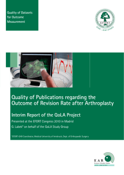 Quality of Publications regarding the Outcome of Revision Rate after