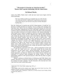 The project is to become an American novelist