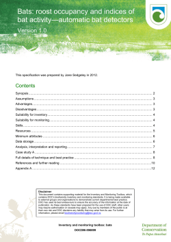 Roost occupancy and indices of bat activity: automatic bat detectors