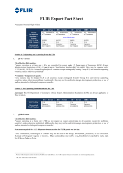 FLIR Export Fact Sheet - Personal Night Vision