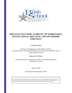 Eden, Lorraine and Stewart Miller. 2004. Distance Matters