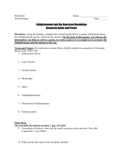 Enlightenment and the American Revolution Research Guide and