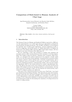 Comparison of Rule-based to Human Analysis of Chat Logs