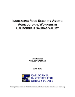 increasing food security among agricultural workers in california`s