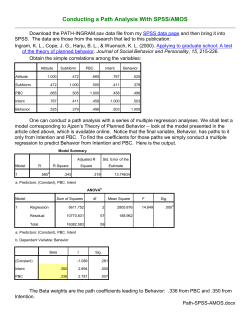 Conducting a Path Analysis With SPSS/AMOS