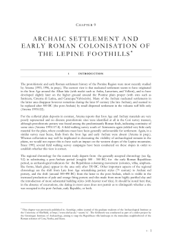 archaic settlement and early roman colonisation of the lepine