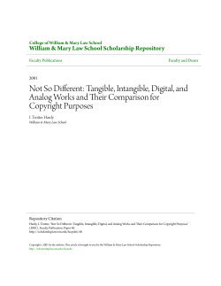 Not So Different: Tangible, Intangible, Digital, and Analog Works and