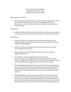 Honors Advisory Board Minutes Friday, November 22nd, 2013