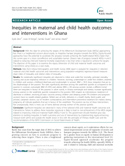 Inequities in maternal and child health outcomes