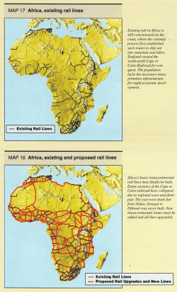 MAP 17 Africa, existing rail lines MAP 18 Africa, existing and
