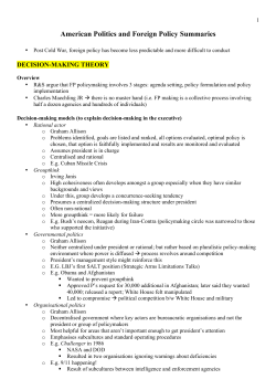 American Politics and Foreign Policy Summaries