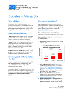 Diabetes in Minnesota - Minnesota Department of Health