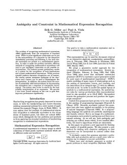 Ambiguity and Constraint in Mathematical Expression Recognition