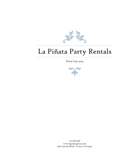 Price List - La Pinata Party Rentals