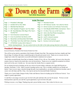 Fall 2016 - Friends of Kinder Farm Park