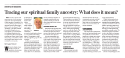 Jan. 9, 2014 - Tracing our spiritual family ancestry: What does it mean?