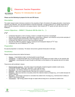 P13&ndash;Introduction to Light