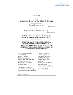 Brief for BP America, Caterpillar, Conoco Phillips, General Electric